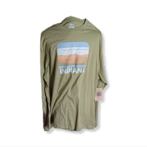 Home Free Round the Bend Terra Unisex long sleeve Indiana graphic tee - green